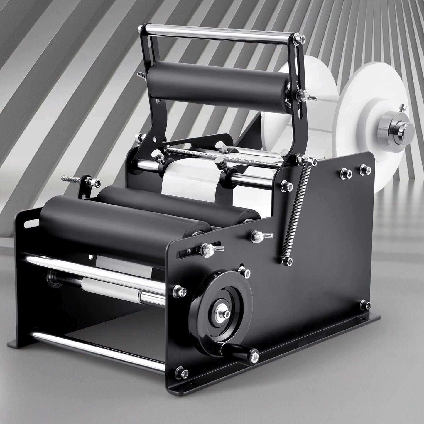 Manual Round Labeling Machine, 15-20pcs/min, Bottle Label Applicator for Round Bottles, Adjustable Manual Round Bottle Labeler Suitable for Bottle Diameter 0.78-4.72 inches (with Pressing Bar)