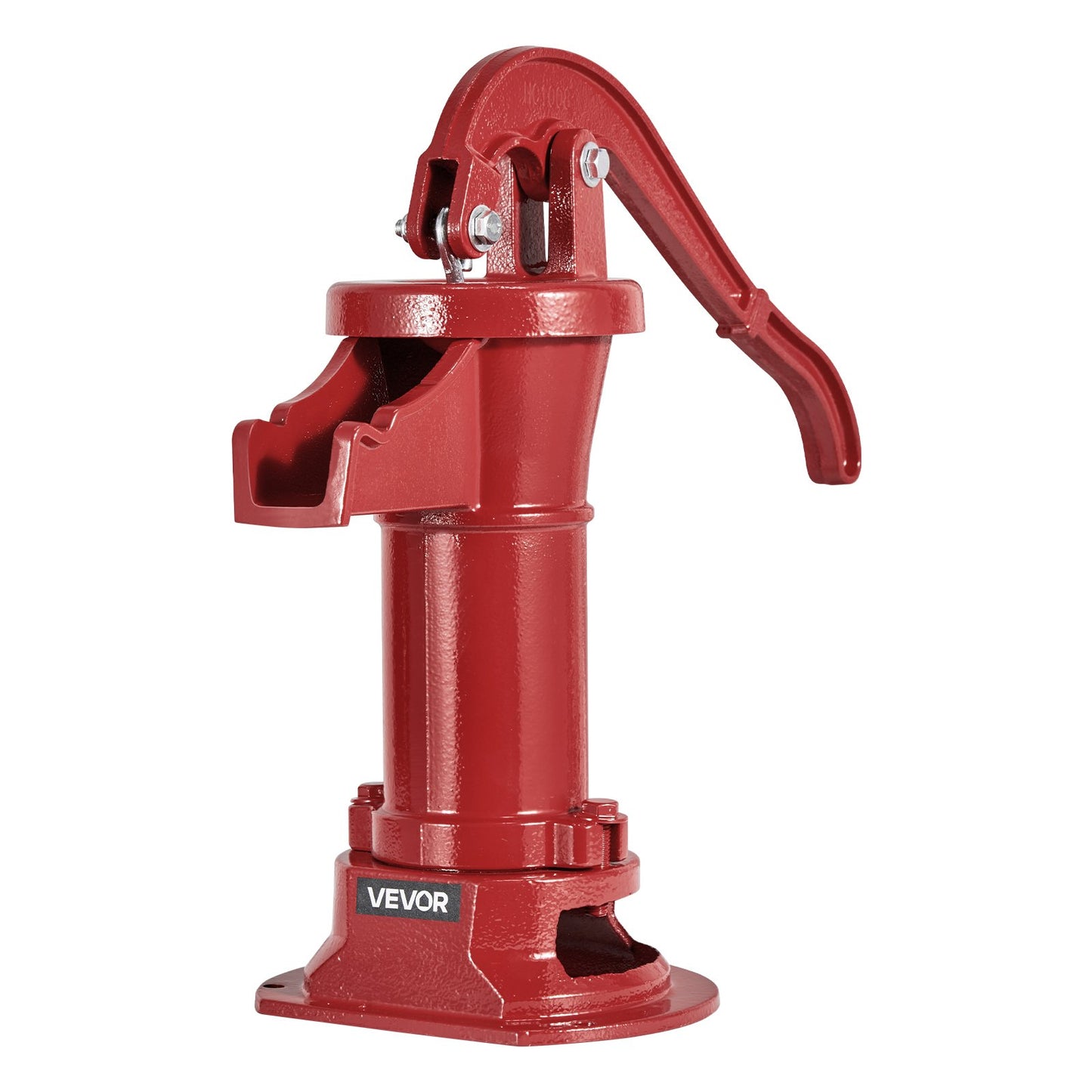 Well Hand Pitcher Pump, 25 ft Maximum Lift, Antique Cast Iron Manual Hand Water Pump, NPT 1-1/4 in Connection, Easy Installation, Old Fashioned for Outdoor Garden, Pond, Backyard, Farm, Red