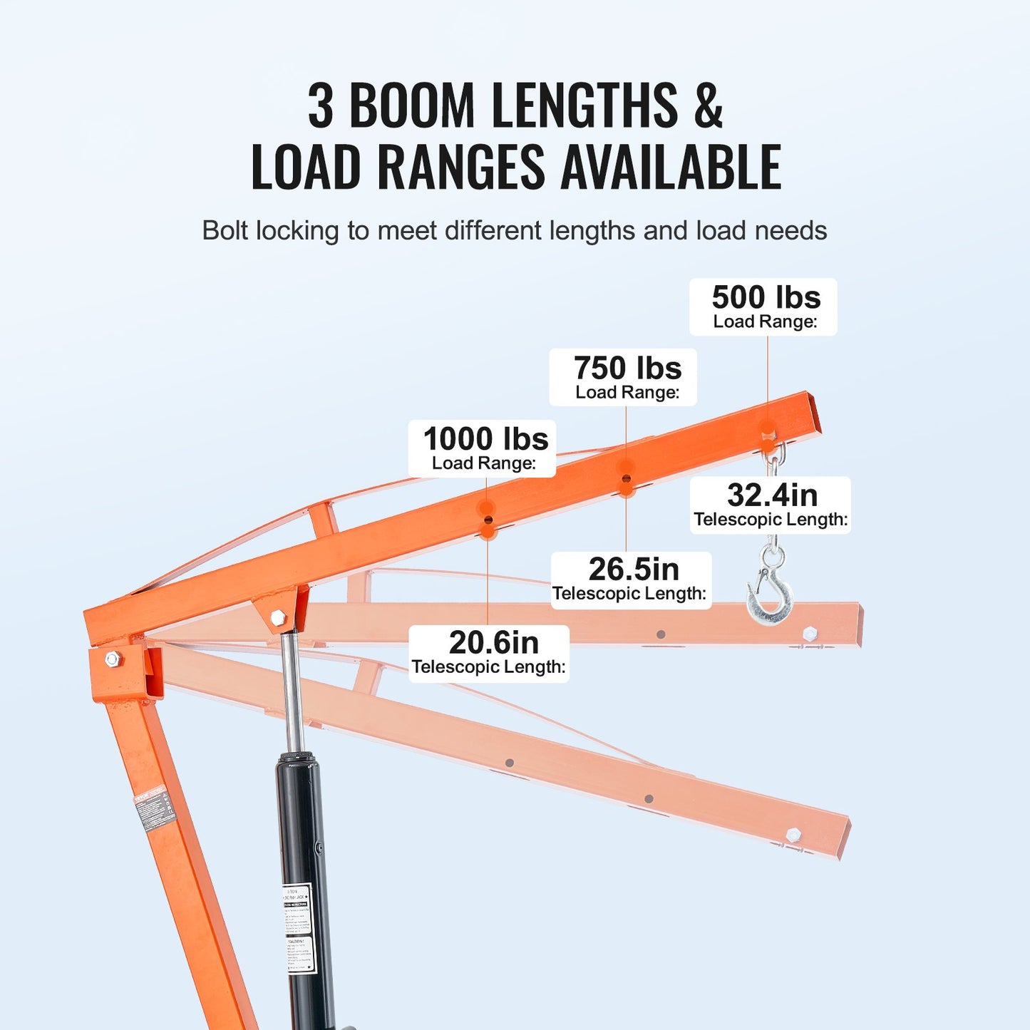 Hydraulisk pickup, kran lyftkran 1000 lbs 360° svängbar hisslyft