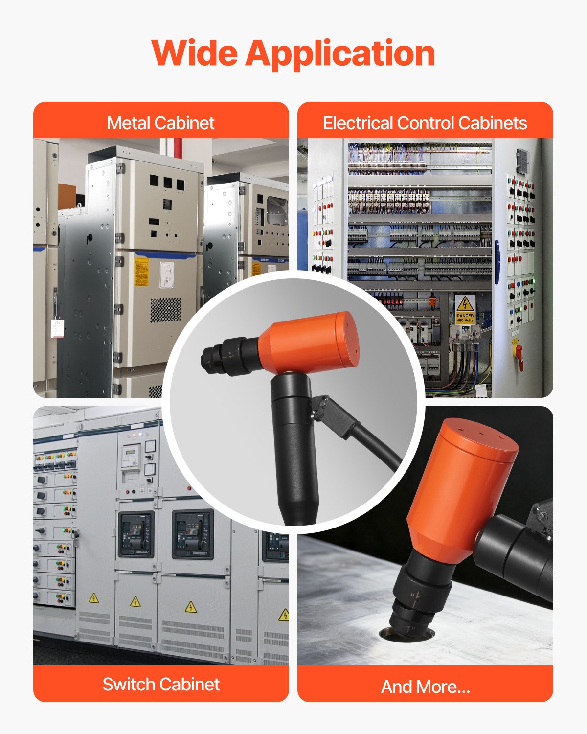 Knockout Punch Set, 10 Ton Hydraulic Knockout Set, 1/2" to 2" KO Tool Kit Hole Making Tool, KO Tools Kit W/6 Dies for Metal Electrical Cabinets, Electrical Control Cabinets, Switch Cabinets