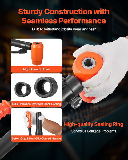 Knockout Punch Set, 15 Ton Hydraulic Knockout Set, 1/2" to 4" KO Tool Kit Hole Making Tool, KO Tools Kit W/10 Dies for Metal Electrical Cabinets, Electrical Control Cabinets, Switch Cabinets