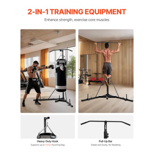 2 in 1 Hochleistungs-Boxsackrahmen Boxen Punching Fitness Rack Stahl | EU