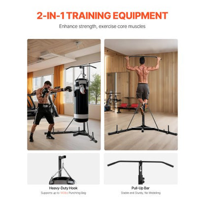 2 in 1 Hochleistungs-Boxsackrahmen Boxen Punching Fitness Rack Stahl | EU