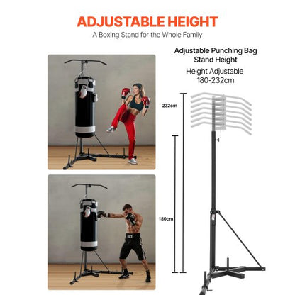 2 in 1 Hochleistungs-Boxsackrahmen Boxen Punching Fitness Rack Stahl | EU