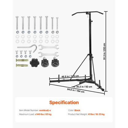 2 in 1 Hochleistungs-Boxsackrahmen Boxen Punching Fitness Rack Stahl | EU