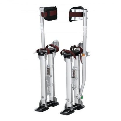 Drywall Stilts, 18''-30'' Adjustable Aluminum Tool Stilts with Protective Knee Pads, Durable and Non-slip Work Stilts for Sheetrock Painting, Walking, Taping, Silver