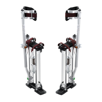Drywall Stilts, 18''-30'' Adjustable Aluminum Tool Stilts with Protective Knee Pads, Durable and Non-Slip Work Stilts for Sheet Metal Painting, Walking, Taping, Silver