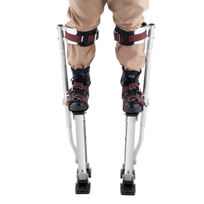Drywall Stilts, 18''-30'' Adjustable Aluminum Tool Stilts with Protective Knee Pads, Durable and Non-Slip Work Stilts for Sheet Metal Painting, Walking, Taping, Silver