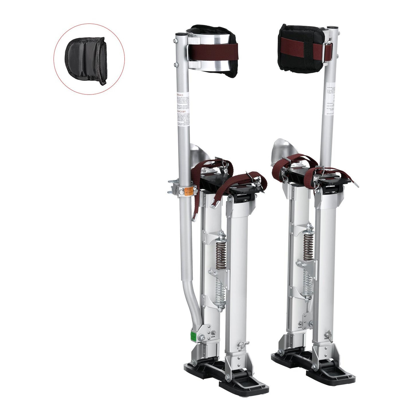 Drywall Stilts, 18''-30'' Adjustable Aluminum Tool Stilts with Protective Knee Pads, Durable and Non-Slip Work Stilts for Sheet Metal Painting, Walking, Taping, Silver
