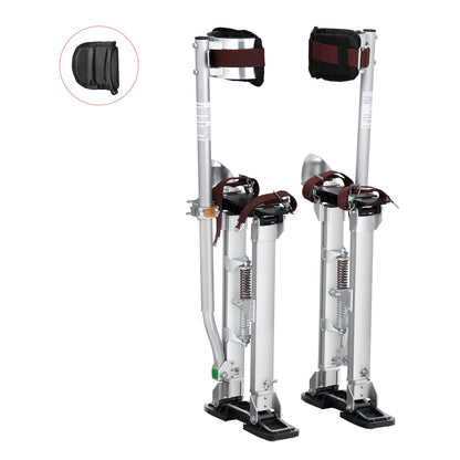 Drywall Stilts, 18''-30'' Adjustable Aluminum Tool Stilts with Protective Knee Pads, Durable and Non-Slip Work Stilts for Sheet Metal Painting, Walking, Taping, Silver