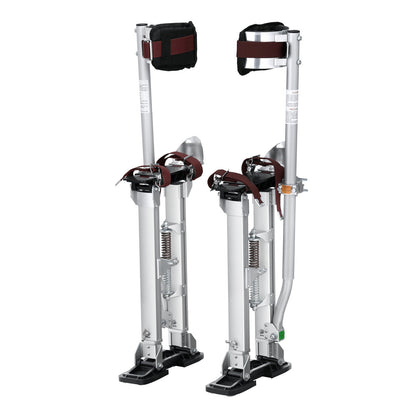 Drywall Stilts, 18''-30'' Adjustable Aluminum Tool Stilts with Protective Knee Pads, Durable and Non-Slip Work Stilts for Sheet Metal Painting, Walking, Taping, Silver