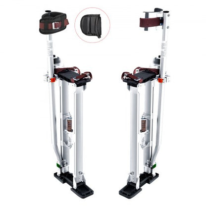 Drywall Stilts, 24''-40'' Adjustable Aluminum Tool Stilts with Protective Knee Pads, Durable and Non-slip Work Stilts for Sheetrock Painting, Walking, Taping, Silver