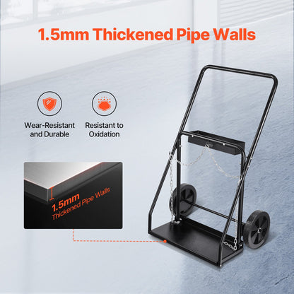 Double welding cylinder cart Oxygen acetylene tank cart with 10" solid wheels