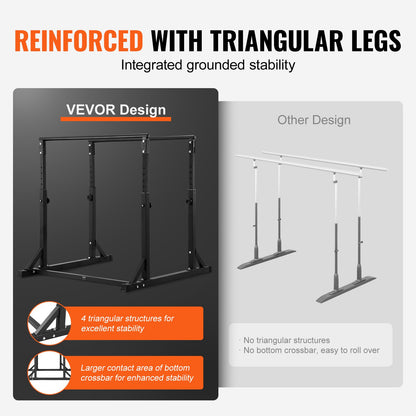 Dip Bar, 800 lbs kapacitet, Heave Duty Dip Stand Station med justerbar höjd, Fitness Workout Dip Bar Station Stabilisator Paralett Push Up Stand, parallella stänger för styrketräning Hemmagym