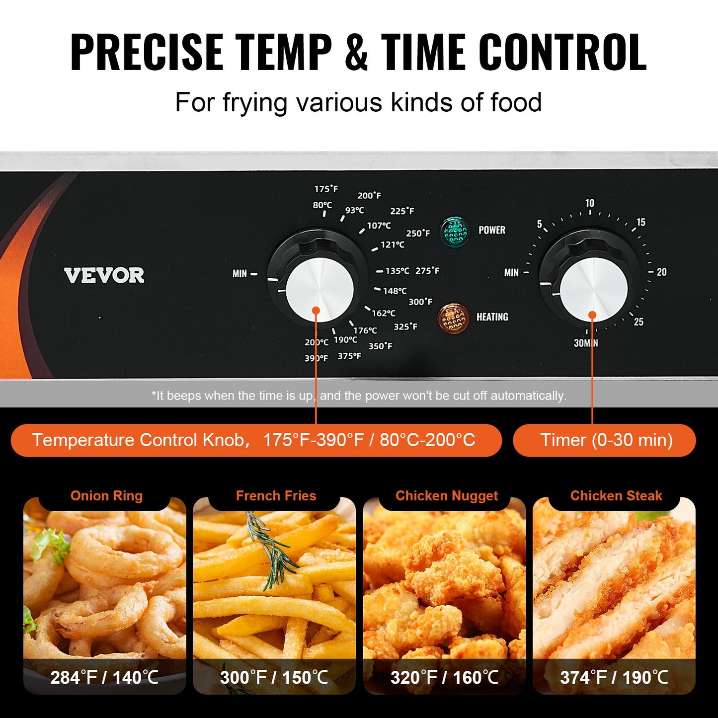 Commercial Deep Fryer, Dual Tank 3500W Electric Countertop Fryer, 2 x 9Qt / 8.5L Double Oil Fryer with 2 Baskets, 1mm Thickened Stainless Steel, Time & Temp Control, for Kitchen Restaurant Use