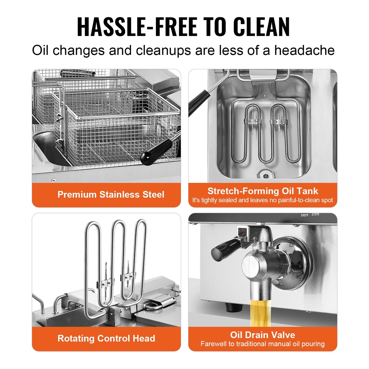 Kommersiell elektrisk fritös bänkfritös 3000W dubbel tank 2x9Qt/8,5L