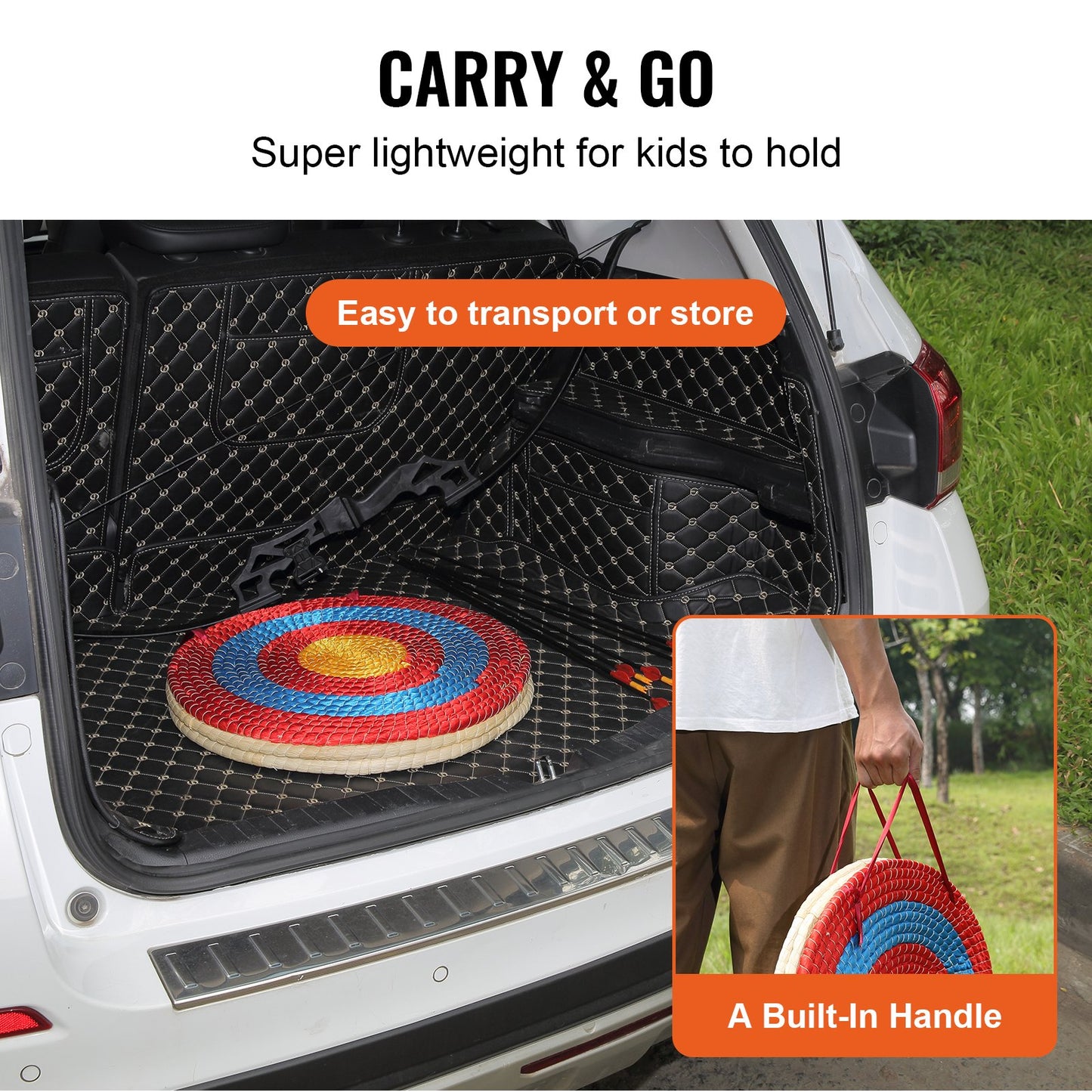 Archery Target, 3 Layers 20" Arrow Target, Traditional Solid Straw Round Archery Target Shooting Bow, Hand-Made Arrows Target, Coloured Rope Target for Backyard Outdoor Hunting Shooting Practice