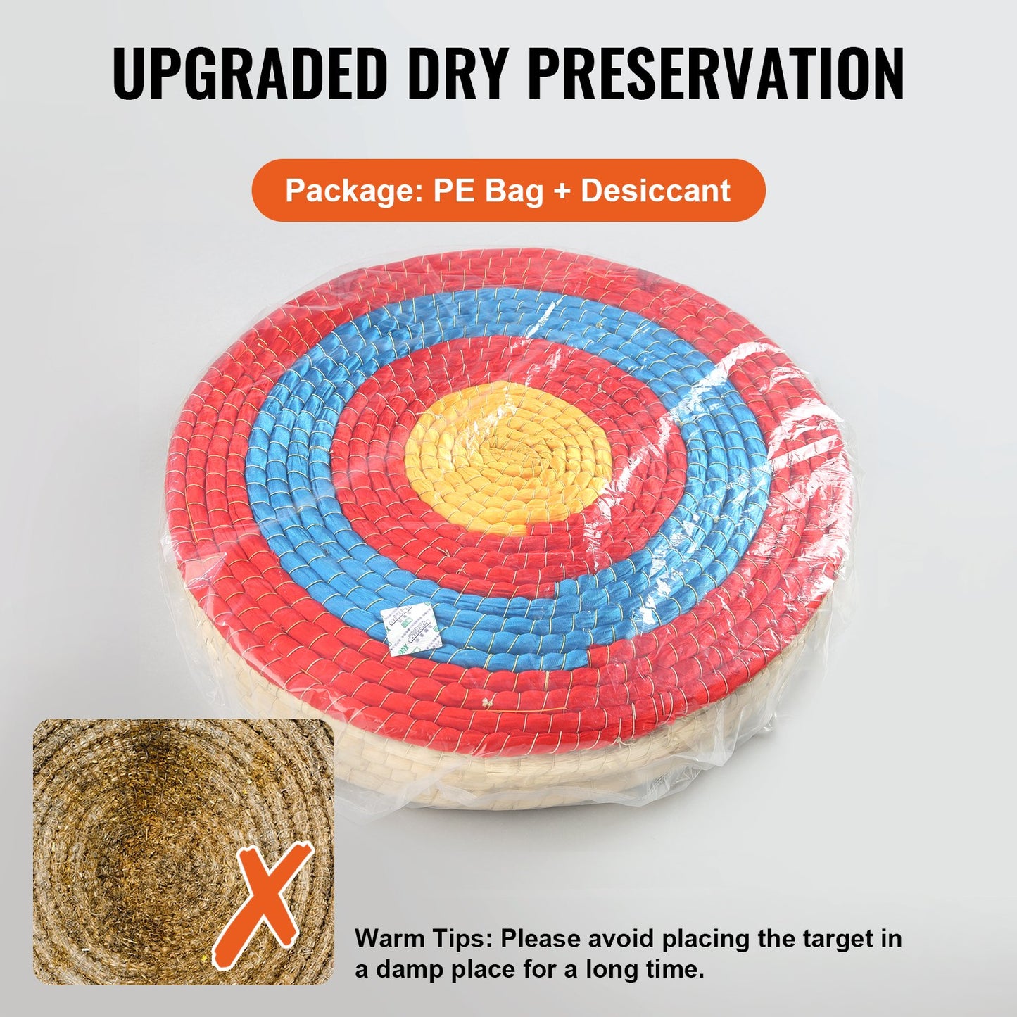 Bogenschießziel, 5-lagiges 20-Zoll-Pfeilziel, traditionelles massives Stroh, rundes Bogenschießziel, Bogenschießen, handgefertigte Pfeilziele, farbiges Seilziel für die Jagd im Hinterhof