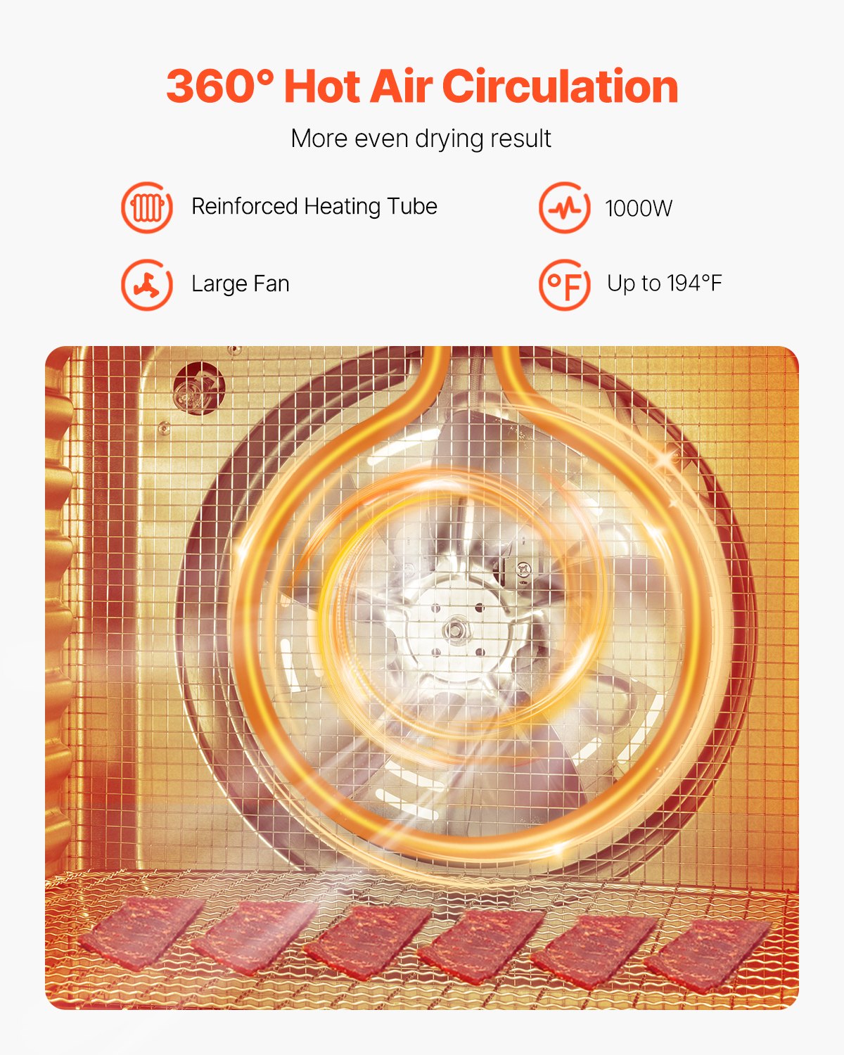 10 Trays Food Dryer Machine Stainless Steel 1000W Jerky Fruit Drying