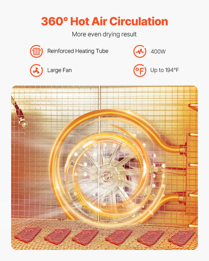 6 Trays Food Dryer Machine Stainless Steel 400W Jerky Fruit Drying