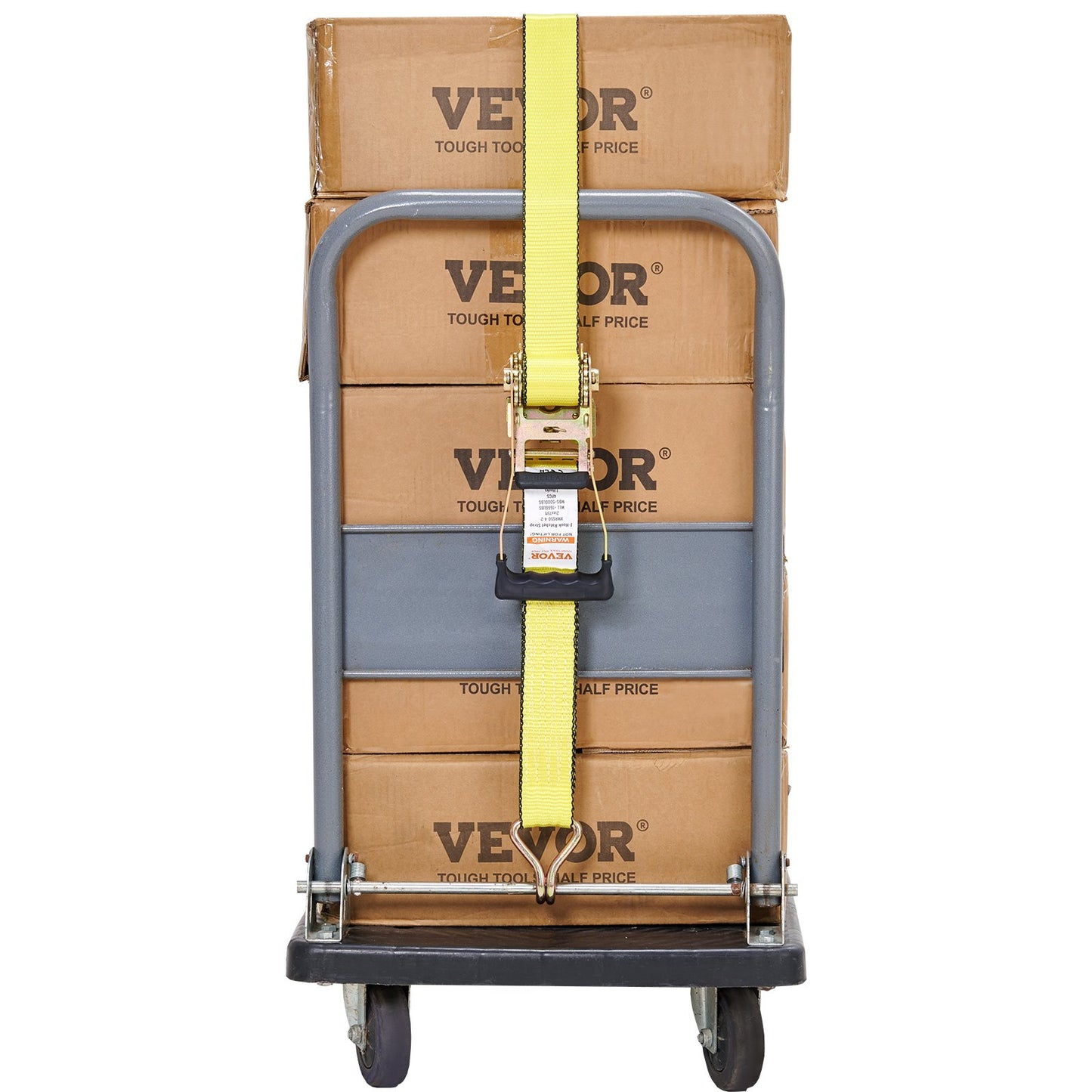 Ratschen-Spanngurte (4er-Pack), 10.000 lb Bruchfestigkeit, Doppel-J-Haken, inkl. 4 Premium-Ratschen-Spanngurte 2" x 27" mit gepolsterten Griffen, zum Transportieren sicherer Ladungen, Haushaltsgeräte, Rasengeräte