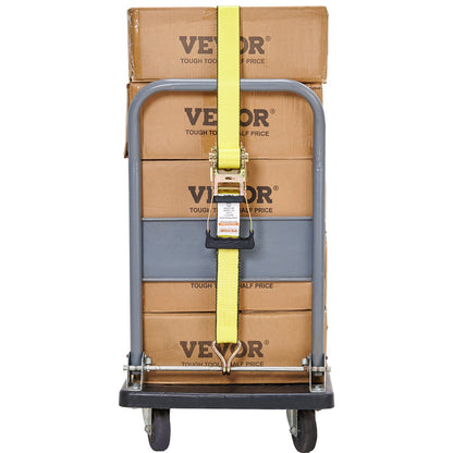 Ratschen-Spanngurte (4er-Pack), 10.000 lb Bruchfestigkeit, Doppel-J-Haken, inkl. 4 Premium-Ratschen-Spanngurte 2" x 27" mit gepolsterten Griffen, zum Transportieren sicherer Ladungen, Haushaltsgeräte, Rasengeräte