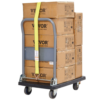 Ratschen-Spanngurte (4er-Pack), 10.000 lb Bruchfestigkeit, Doppel-J-Haken, inkl. 4 Premium-Ratschen-Spanngurte 2" x 27" mit gepolsterten Griffen, zum Transportieren sicherer Ladungen, Haushaltsgeräte, Rasengeräte