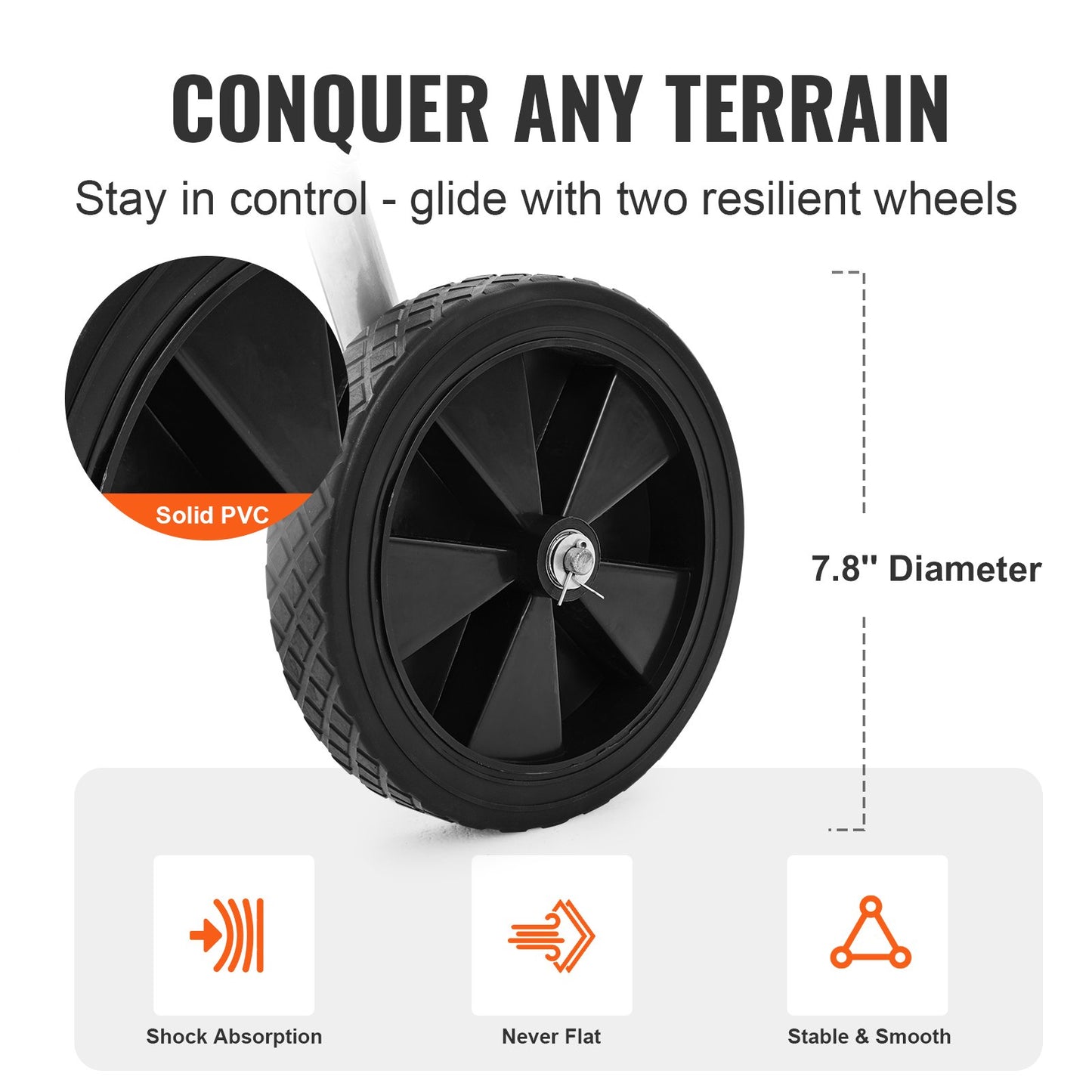 Schlauchwagen, fasst bis zu 53 m 5/8-Zoll-Schlauch (Schlauch nicht im Lieferumfang enthalten), Gartenschlauchwagen, mobile Werkzeuge mit Rädern, robuster pulverbeschichteter Stahl-Pflanzkasten für Garten, Hof, Rasen