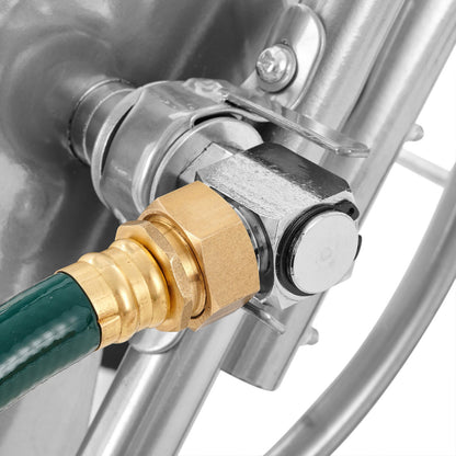 Schlauchwagen, fasst bis zu 53 m 5/8-Zoll-Schlauch (Schlauch nicht im Lieferumfang enthalten), Gartenschlauchwagen, mobile Werkzeuge mit Rädern, robuster pulverbeschichteter Stahl-Pflanzkasten für Garten, Hof, Rasen