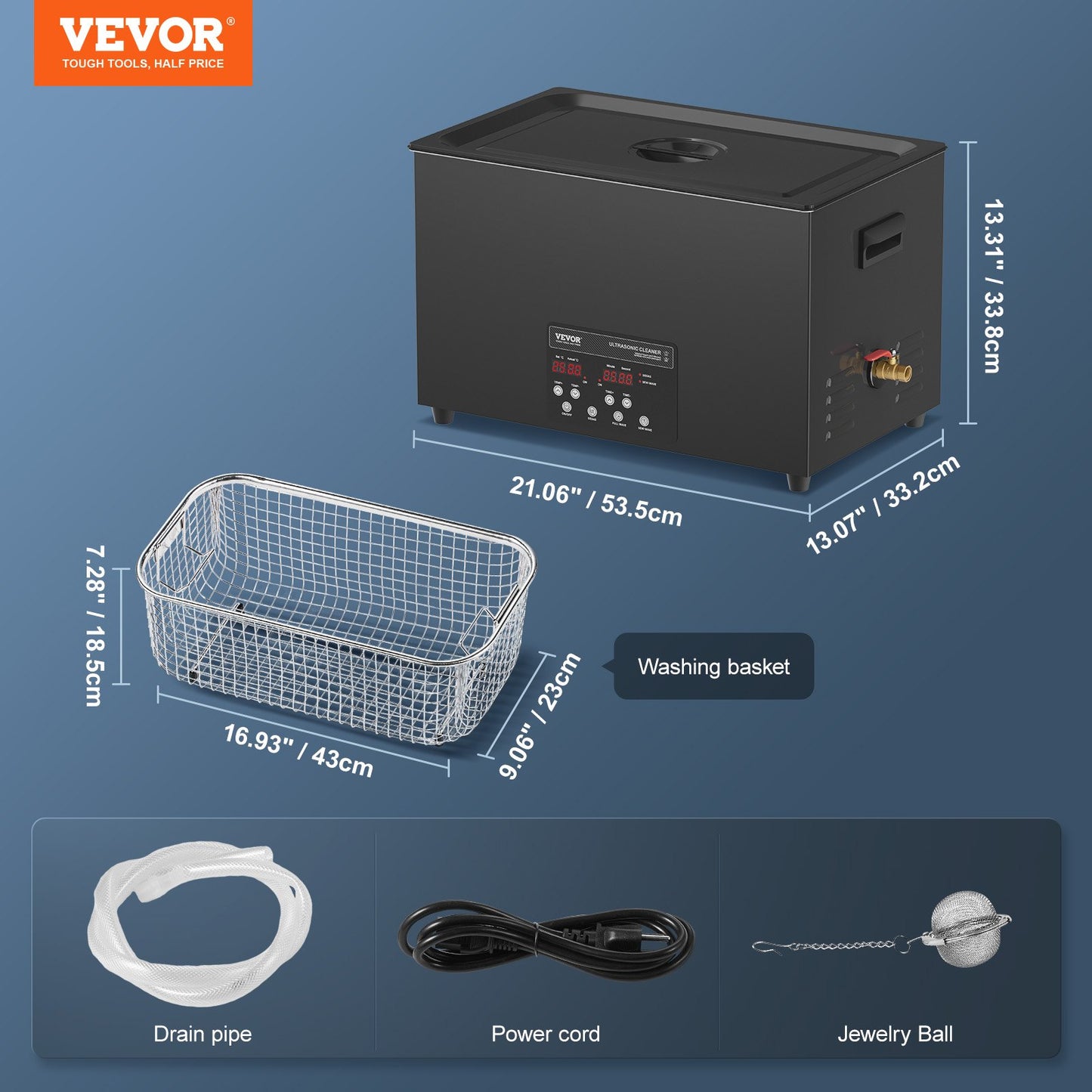 30L Ultrasonic Cleaner, 600W Digital Ultrasonic Cleaning Machine with Upgraded Degassing and Gentle Mode, 40kHz Industrial Ultrasound Cleaner with Timer and Heater for Retainer Jewelry Tools
