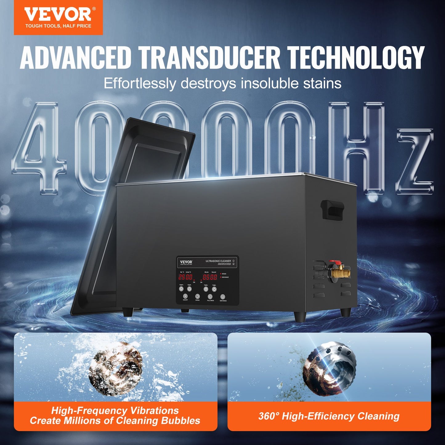 Ultrasonic Cleaner 30L cleaning machine with timer heater and basket 600W