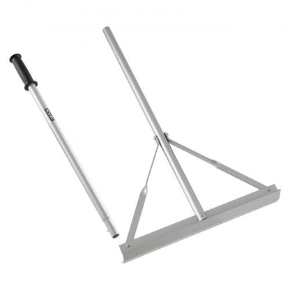 Landscape Rake, 60 inch Handle 20 inch Wide Head, Large Heavy Duty Aluminum Landscaping Level, Asphalt Rake Tool for Asphalt & Land Leveling, Concrete Paving, Sand Flattening, No Teeth