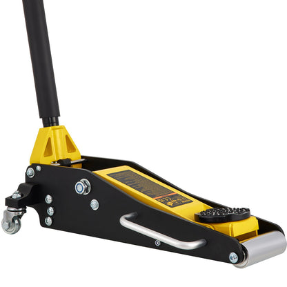 Golvjack, 1,5 ton lågprofil golv domkraft, aluminium och stål Racing golv domkraft med dubbla kolvar snabblyft pump, golv domkraft lyftområde 80 mm-365 mm