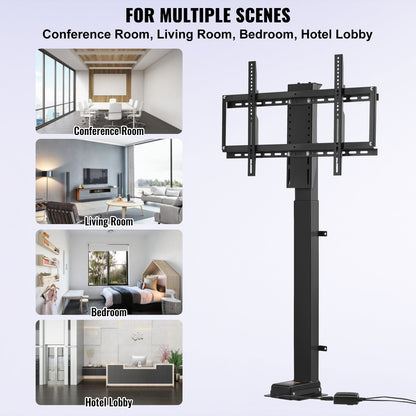 Motorized TV Lift with Swivel, Adjustable Height 28.74-68.11 Inch for 32-70 Inch TVs, Remote Controlled, 154 Lbs Capacity, Manual Left/Right Swivel 30°