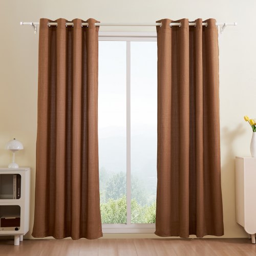 Natural Linen Curtains, 52 x 84 inch 2 Panels Set, Grommet Light Filtering Thick Flax Textured Linen Drapes, Privacy Burlap for Living Room, Bedroom, Farmhouse, Sunroom, Office Window Curtain