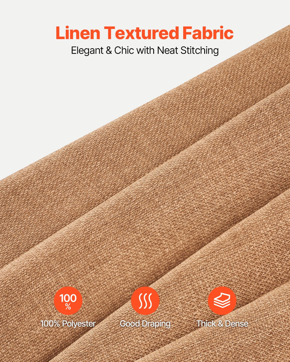 Natural Linen Curtains, 52 x 84 inch 2 Panels Set, Grommet Light Filtering Thick Flax Textured Linen Drapes, Privacy Burlap for Living Room, Bedroom, Farmhouse, Sunroom, Office Window Curtain