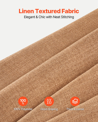 Natural Linen Curtains, 52 x 84 inch 2 Panels Set, Grommet Light Filtering Thick Flax Textured Linen Drapes, Privacy Burlap for Living Room, Bedroom, Farmhouse, Sunroom, Office Window Curtain