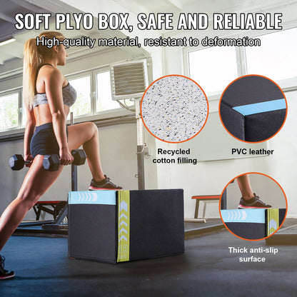 16/14/12 zoll 3 in 1 Plyometric Jump Box Fitness Training Plyo Box Baumwolle