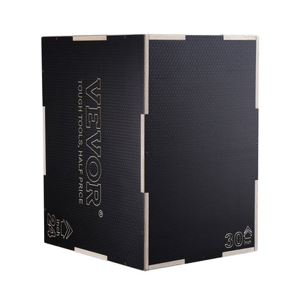 3 in 1 Plyometric Jump Box, 30/24/20 tums Plyo Box, Platform & Jumping Agility Box, Anti-Slip Fitness Exercise Step Up Box för hemmagympa träning, konditionsstyrketräning, svart