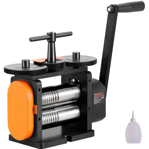 Rolling Mill, 2.24"/57 mm Jewelry Rolling Mill Machine, 1: 2 Gear Ratio, 3-in-1 Multi-function Rolling Mill, 0-5.5 mm Press Thickness for Metal Jewelry Making Sheet Square Wire Elliptical