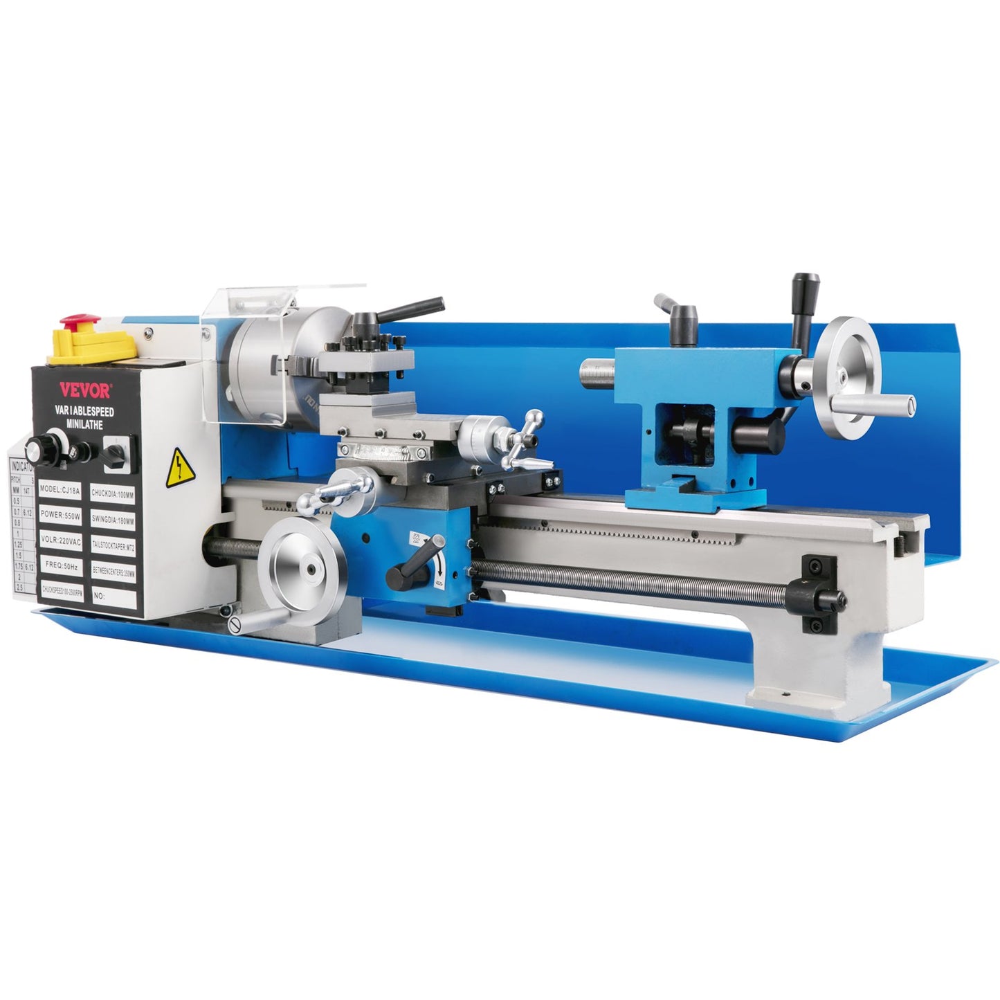 Mini Metal Lathe, 7"x14" Bench Metal Lathe, 550W Variable Speed 2250 RPM Metal Lathe, with 3-Jaw Chuck CNC Mini Lathe Machine, Precision Mini Lathe with Toolbox Digital Display for Metal Turning