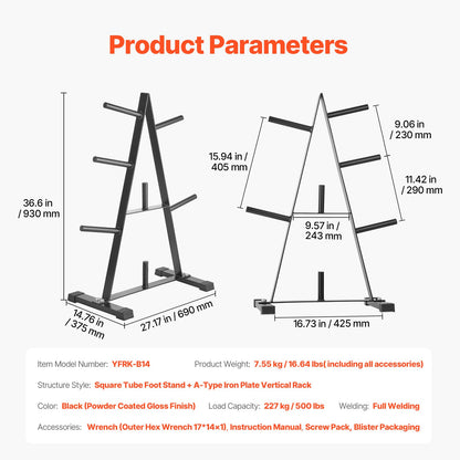 Viktplatta Stativ Viktplatta Träd Hem Gym Skivstång Förvaringsställ 1 tum