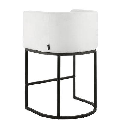 Bar Stool Set of 3, 25 inch Counter Height Stools, Counter Barstool with Backrest, Arm, Metal Frame, and Footrest, Accent Fabric Bar Chair, Island Barstools for Kitchen, Dining Room, White