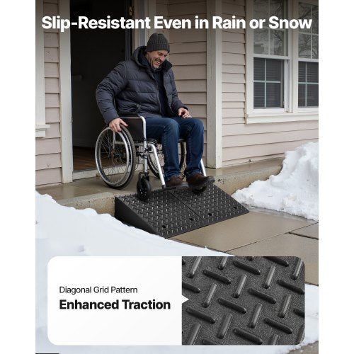 Uppfartsramp, 3,175 ton lastkapacitet, 17,8 cm stigningshöjd Kraftig trottoarkantsramp med dräneringstank för rullstolar, barnvagnar, motorcyklar, bilar, gräsklippare och släpvagnar, 2-pack |  EU