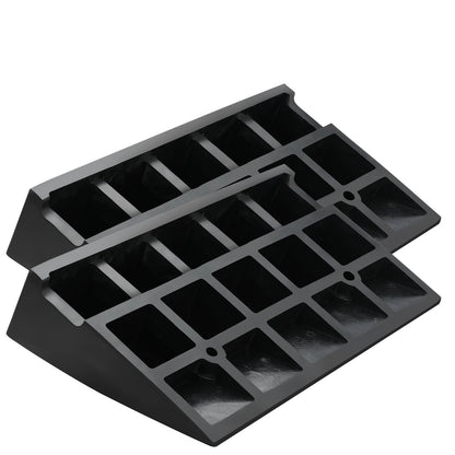 Gummikantenrampe, 2er-Pack, 12,7 cm Steighöhe, robuste Schwellenrampen mit einer Tragkraft von 15 t, Auffahrtsrampen mit stabiler Gitterstruktur für Autos, Rollstühle, Fahrräder, Motorräder