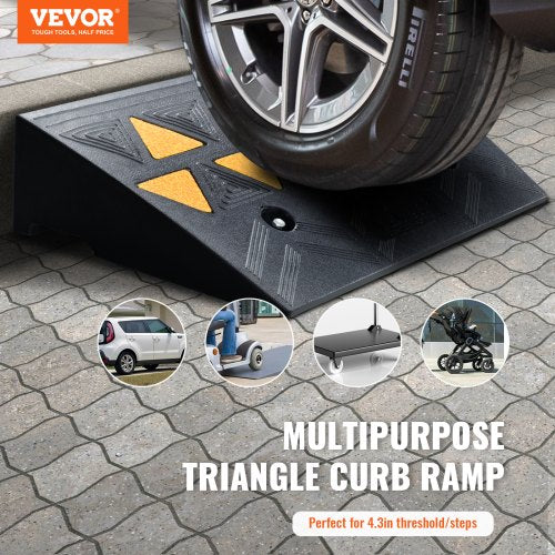 Rubber curb ramp Driveway ramp for curb 2-pack 11.5 cm height 14.76 kg load | EU