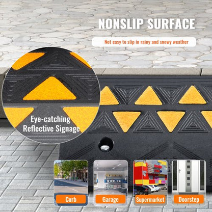 Rubber curb ramp Driveway ramp for curb 2-pack 11.5 cm height 14.76 kg load | EU