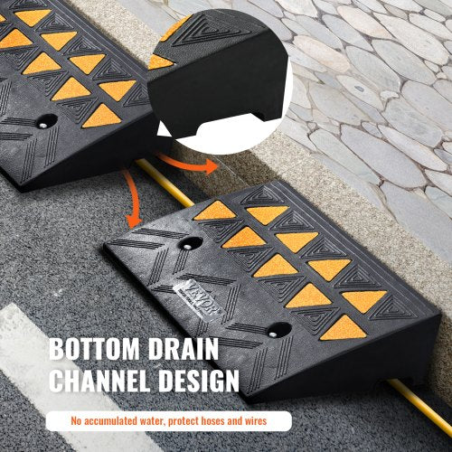 Rubber curb ramp Driveway ramp for curb 2-pack 11.5 cm height 14.76 kg load | EU