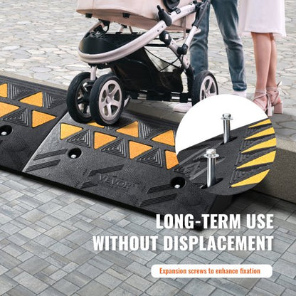 Rubber curb ramp Driveway ramp for curb 2-pack 11.5 cm height 14.76 kg load | EU