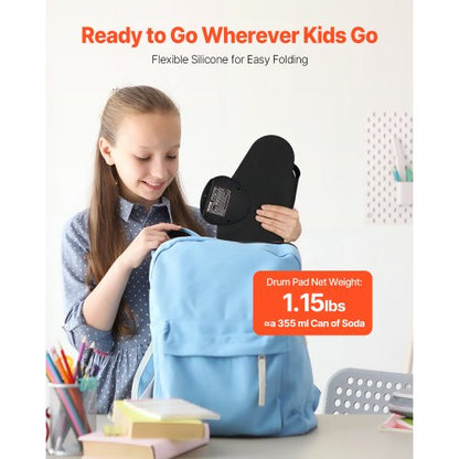 Electric Drum Set 7-Pads Children's Drum Set with Headphone Jack Pedals Speakers